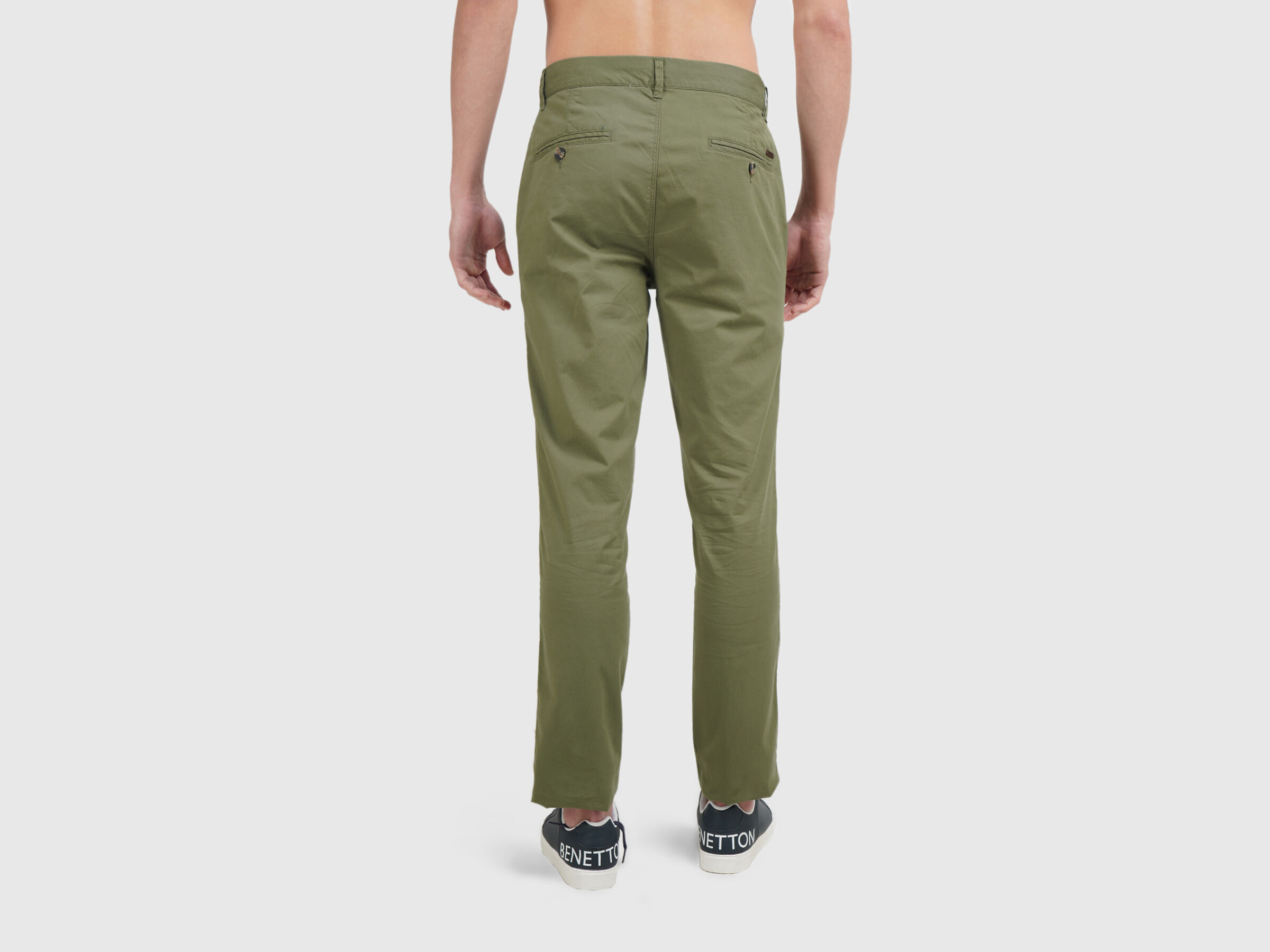 Slim fit twill trousers image number 3